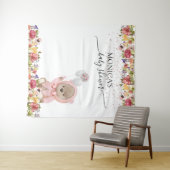 Foto Hintergrund Kinderdusche Rosa Teddybär Wandteppich (Beispiel (Horizontal))