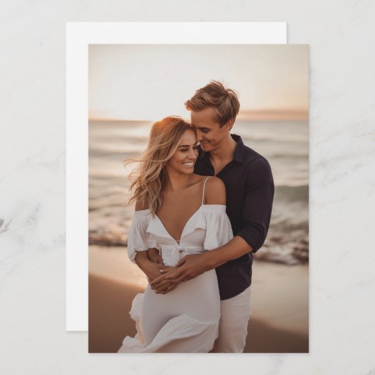 Foto Hintergrund Probe Abendessen Vellum Einladung (Vorne/Hinten)