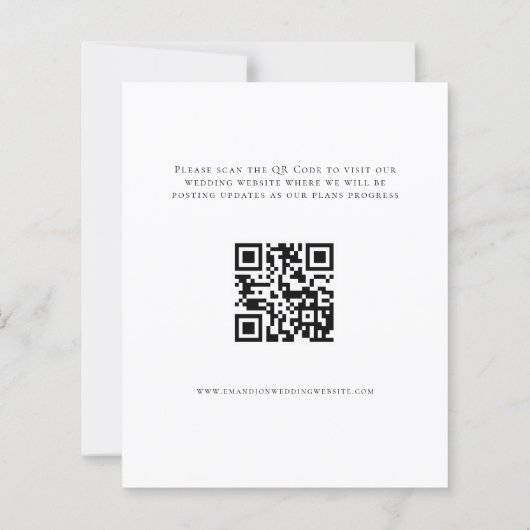 Foto Hintergrund QR Hochzeit speichern Datum (Rückseite)