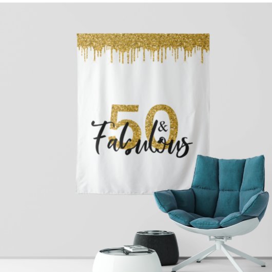 Foto Hintergrund Stand 50 und fabelhaftes Party Go Wandteppich