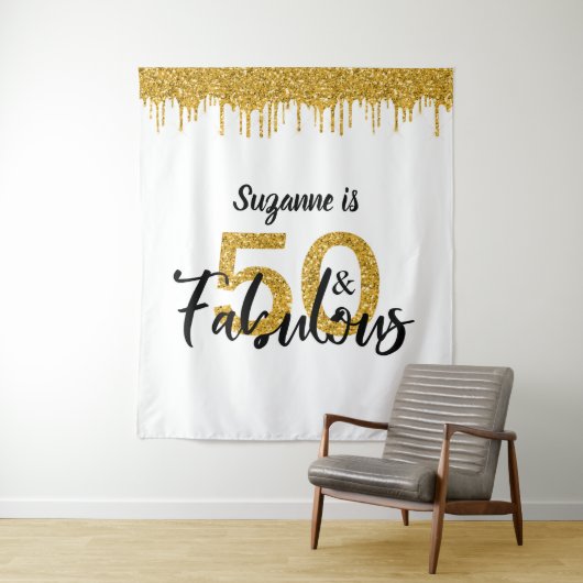 Foto Hintergrund Stand 50 und fabelhaftes Party Go Wandteppich (Beispiel)