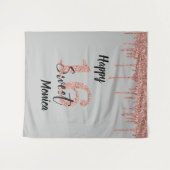 Foto Hintergrund Stand Sweet 16 16 Rose Gold Wandteppich (Vorderseite (Horizontal))