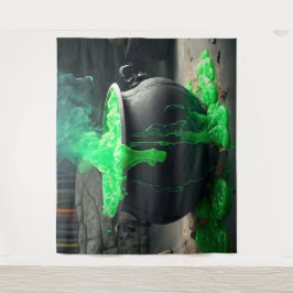 Foto-Hintergrund von Cauldron Cubbling Hexe Wandteppich