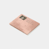 Foto Hinweis Name Ocean Rose Gold Metallic Post-it Klebezettel (angewinkelt)