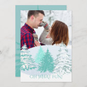 FOTO HINZUFÜGEN - FARBweihnachtsbäume verändern Einladung (Vorne/Hinten)