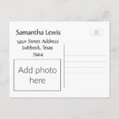 Foto hinzufügen, habe ich verschoben rosa Märchenb Postkarte (Rückseite)