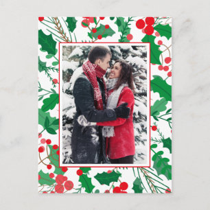 Foto hinzufügen Holly & Berries Frames Postkarte