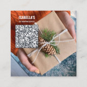 Foto hinzufügen - Kundenspezifische Weihnachtskart Quadratische Visitenkarte (Vorderseite)