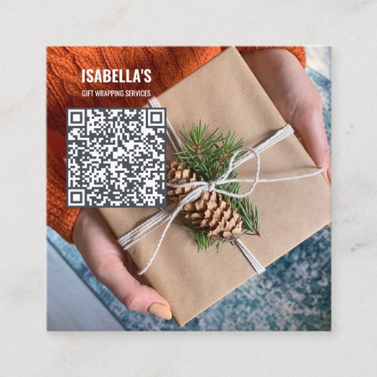 Foto hinzufügen - Kundenspezifische Weihnachtskart Quadratische Visitenkarte (Vorderseite)