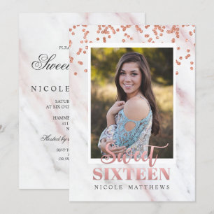 FOTO HINZUFÜGEN - Moderne Sweet 16 Einladung