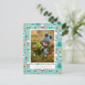 Foto hinzufügen | Niedliches Weihnachtsmuster Postkarte (Stehend Vorderseite)