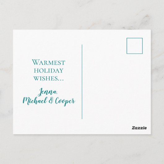 Foto hinzufügen | Niedliches Weihnachtsmuster Postkarte (Rückseite)