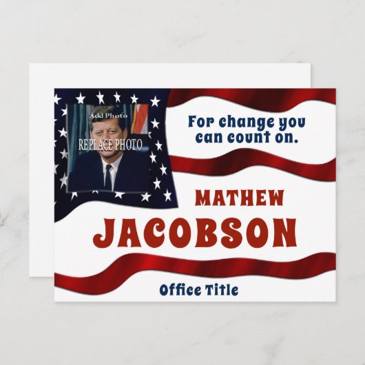 Foto hinzufügen | Wahlkampfvorlage Postkarte (Vorne/Hinten)