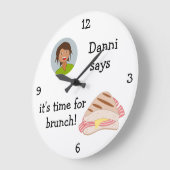 Foto hinzufügen: "Zeit für den Brunch" Große Wanduhr (Winkel)