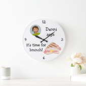 Foto hinzufügen: "Zeit für den Brunch" Große Wanduhr (Zuhause)
