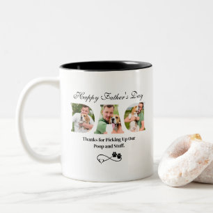 Foto hochladen Alles Gute zum Vatertag Lustiger Hu Zweifarbige Tasse