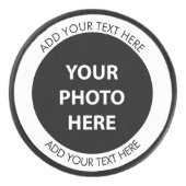 Foto hochladen und Text hinzufügen - Anpassen Eishockey Puck (Vorderseite)
