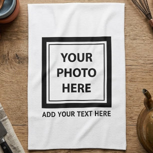Foto hochladen und Text hinzufügen - Anpassen Geschirrtuch