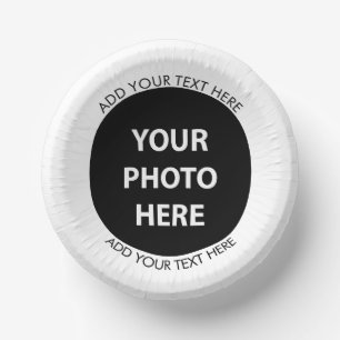 Foto hochladen und Text hinzufügen - Anpassen Pappteller
