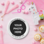 Foto hochladen und Text hinzufügen - Anpassen Pappteller (Party)