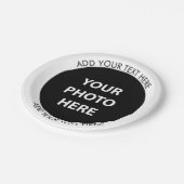 Foto hochladen und Text hinzufügen - Anpassen Pappteller (Schrägansicht)