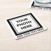 Foto hochladen und Text hinzufügen - Anpassen Rechteckiger Pappuntersetzer (angewinkelt)