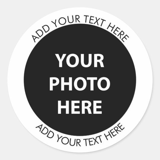 Foto hochladen und Text hinzufügen - Anpassen Runder Aufkleber (Vorderseite)