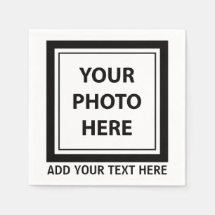 Foto hochladen und Text hinzufügen - Anpassen Serviette