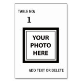 Foto hochladen und Text hinzufügen - Einfach Tischnummer (Rückseite)