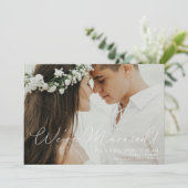 Foto Hochzeit Ankündigung & Opt Empfang White (Stehend Vorderseite)