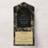 Foto Hochzeit aus schwarzem Marmor All In One Einladung (Innen Boden)