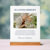 Foto-Hochzeit Blau In Loving Memory Acrylschild (Neutral)