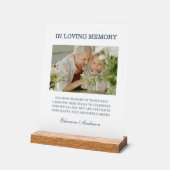Foto-Hochzeit Blau In Loving Memory Acrylschild (Winkel)