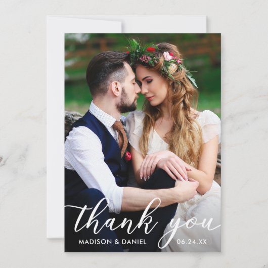 Foto Hochzeit Danke Kraft Card Einladung (Vorderseite)