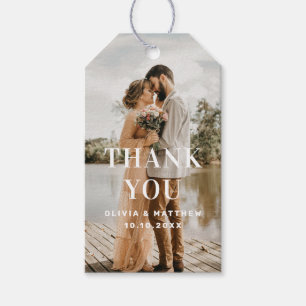Foto-Hochzeit Danke   Minimalistische Elegante Gef Geschenkanhänger