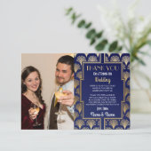 Foto-Hochzeit danken Ihnen, Kunst-Dekozwanziger Dankeskarte (Stehend Vorderseite)