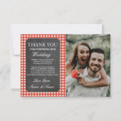 Foto-Hochzeit danken Ihnen, rustikale Karo-Kreide Dankeskarte (Vorderseite)