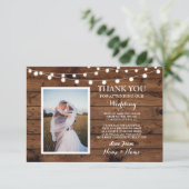 Foto-Hochzeit danken Ihnen, Verlobungs-Holz-Licht Dankeskarte (Stehend Vorderseite)