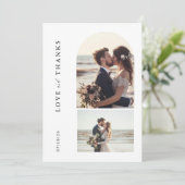 Foto Hochzeit Dankeschön-Karte | Boho Arch Foto Dankeskarte (Stehend Vorderseite)