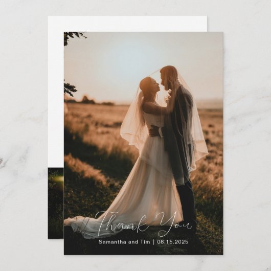 Foto Hochzeit Dankeschön-Karte Dankeskarte (Vorne/Hinten)