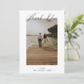 Foto Hochzeit Dankeschön-Karte Einladung (Stehend Vorderseite)