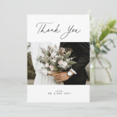 Foto Hochzeit Dankeschön-Karte Einladung (Stehend Vorderseite)