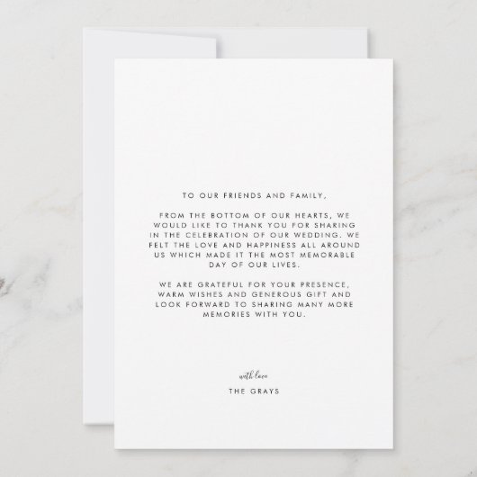 Foto Hochzeit Dankeschön-Karte Einladung (Rückseite)