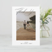 Foto Hochzeit Dankeschön-Karte Einladung (Stehend Vorderseite)