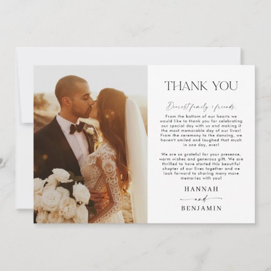 Foto Hochzeit Dankeschön-Karte | Foto Vielen Dank Einladung (Vorderseite)