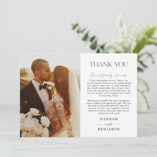 Foto Hochzeit Dankeschön-Karte | Foto Vielen Dank Einladung (Stehend Vorderseite)