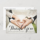 Foto Hochzeit Dankeschön-Karte Postkarte (Vorne/Hinten)