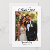 Foto Hochzeit Dankeschön-Karte | Silbergrenze Dankeskarte (Vorne/Hinten)