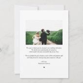 Foto-Hochzeit Dankeskarte (Rückseite)