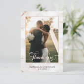 Foto Hochzeit Dankeskarte (Stehend Vorderseite)